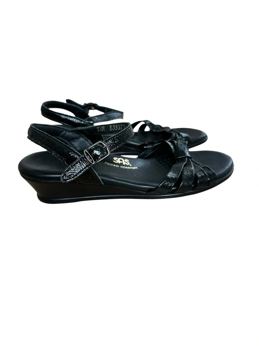 SAS Strippy Quarter Strap Wedge Sandals